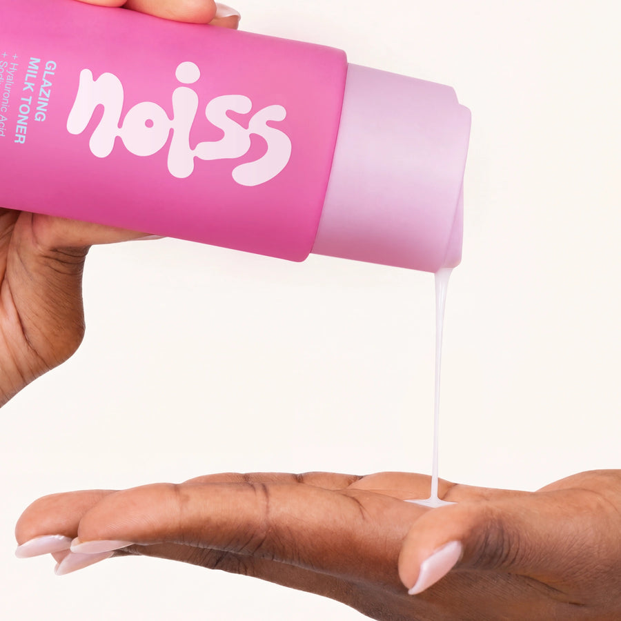 NOISS Glazing Milk Toner dispensed on hand